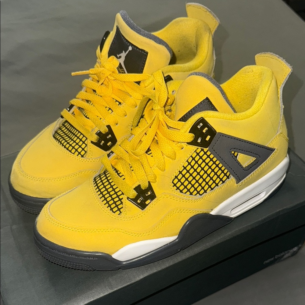 Jordan Yellow and Gray Sneakers with Iconic Design